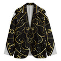 Gold And Black Leo Sign Print Men's Blazer