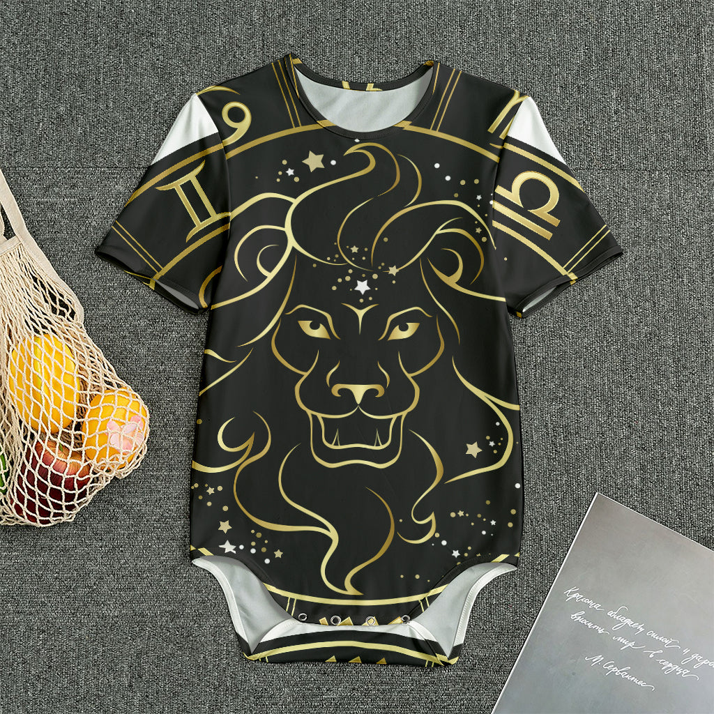 Gold And Black Leo Sign Print Men's Bodysuit