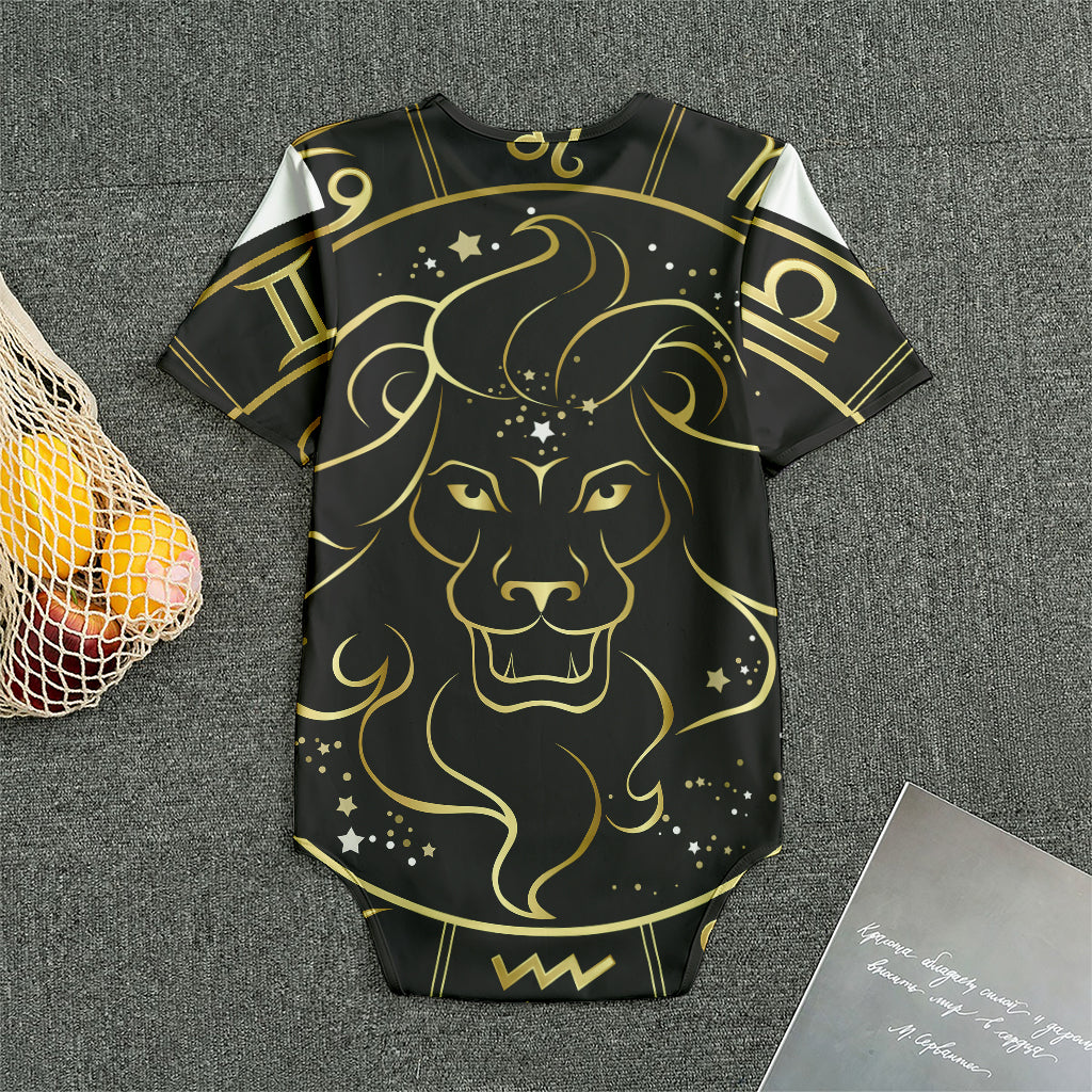 Gold And Black Leo Sign Print Men's Bodysuit