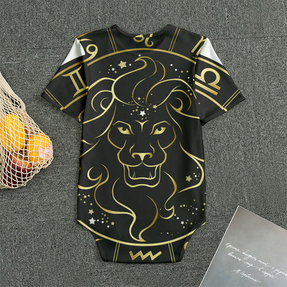 Gold And Black Leo Sign Print Men's Bodysuit