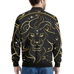 Gold And Black Leo Sign Print Men's Bomber Jacket