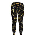 Gold And Black Leo Sign Print Men's Leggings