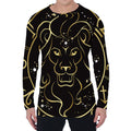 Gold And Black Leo Sign Print Men's Long Sleeve T-Shirt