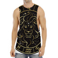 Gold And Black Leo Sign Print Men's Muscle Tank Top