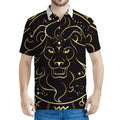 Gold And Black Leo Sign Print Men's Polo Shirt