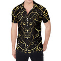 Gold And Black Leo Sign Print Men's Shirt