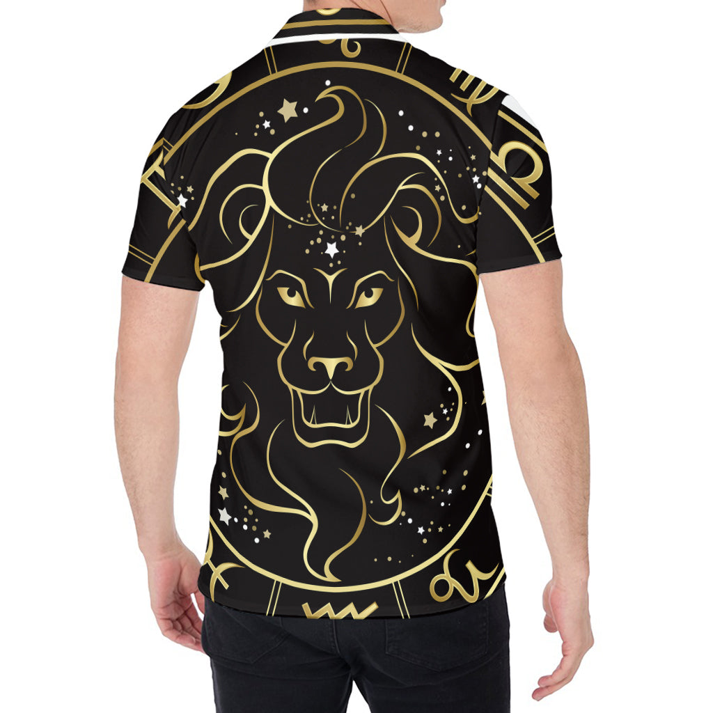Gold And Black Leo Sign Print Men's Shirt