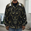 Gold And Black Leo Sign Print Men's Shirt Jacket