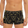 Gold And Black Leo Sign Print Men's Short Boxer Briefs
