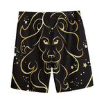Gold And Black Leo Sign Print Men's Sports Shorts