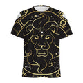 Gold And Black Leo Sign Print Men's Athletic T-Shirt
