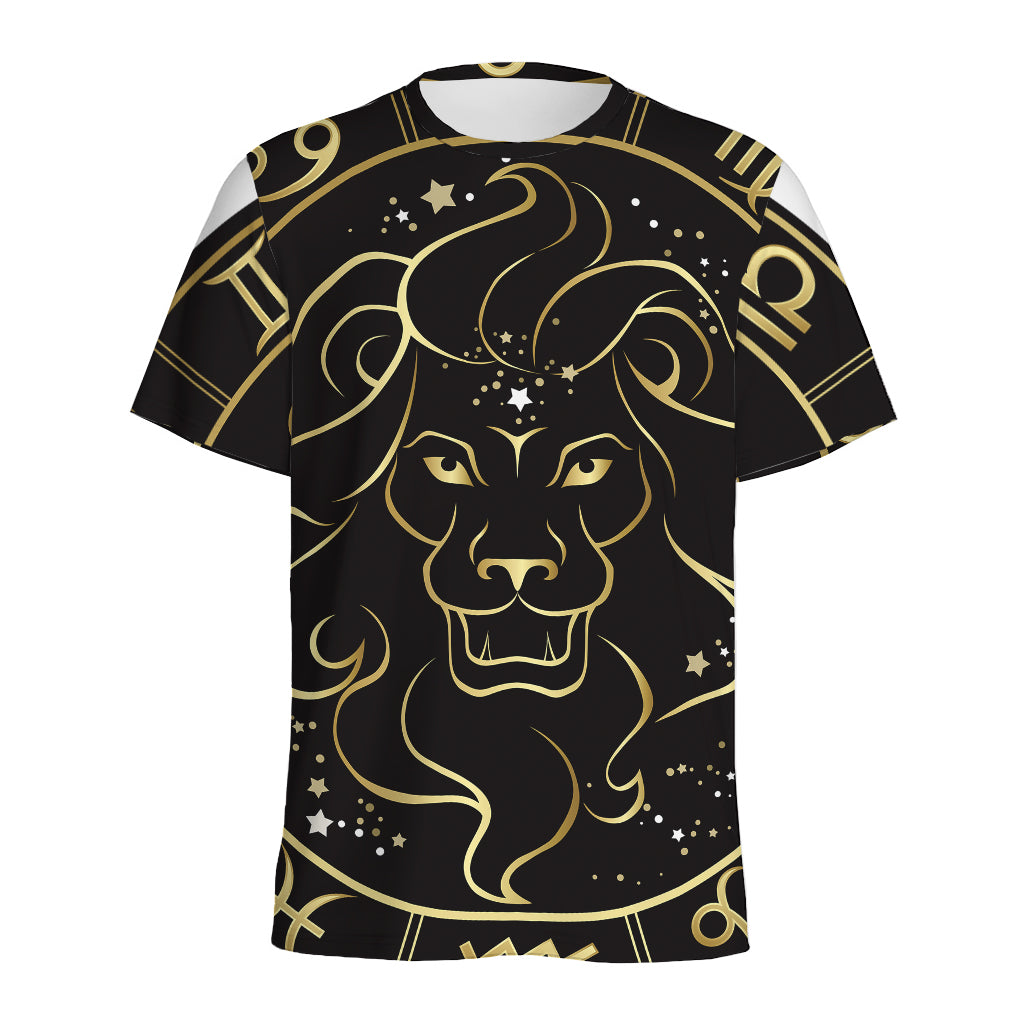 Gold And Black Leo Sign Print Men's Sports T-Shirt