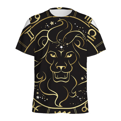 Gold And Black Leo Sign Print Men's Sports T-Shirt