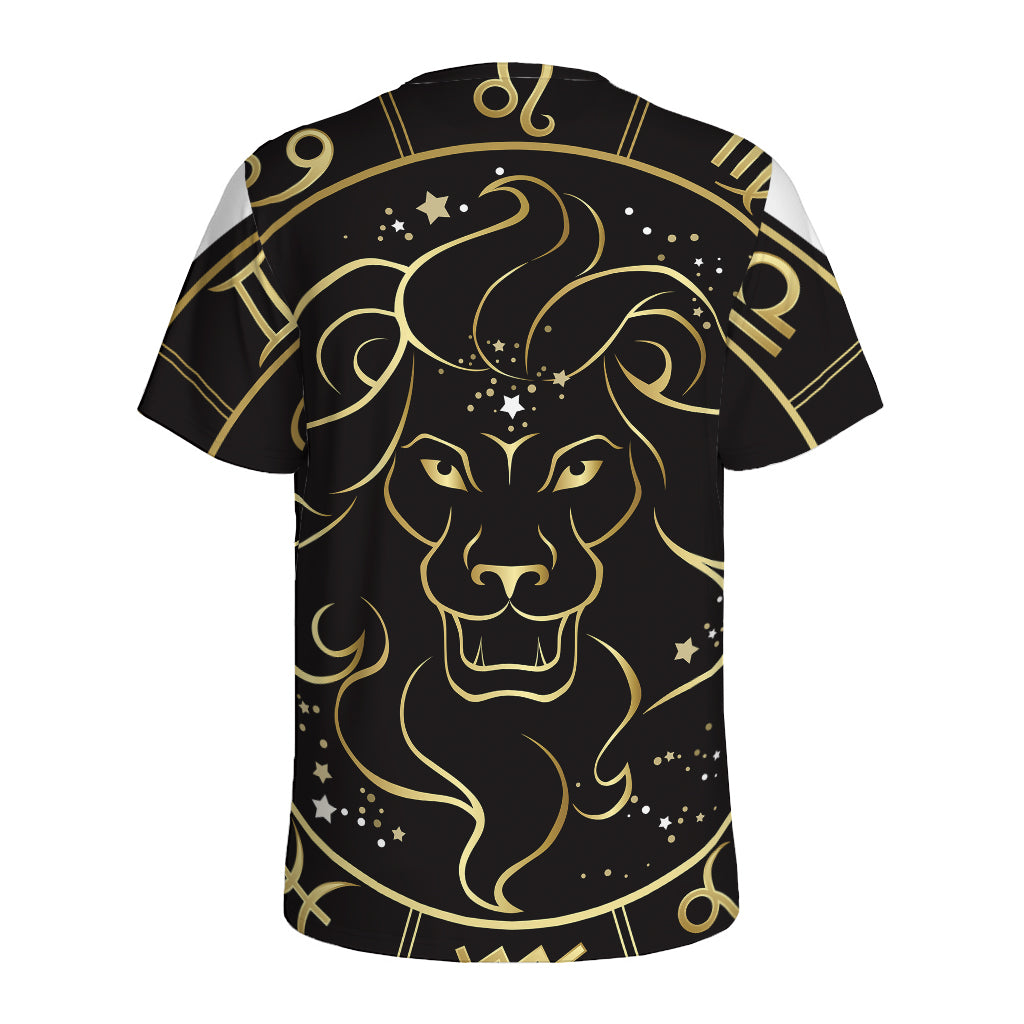 Gold And Black Leo Sign Print Men's Sports T-Shirt