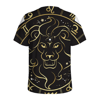 Gold And Black Leo Sign Print Men's Sports T-Shirt