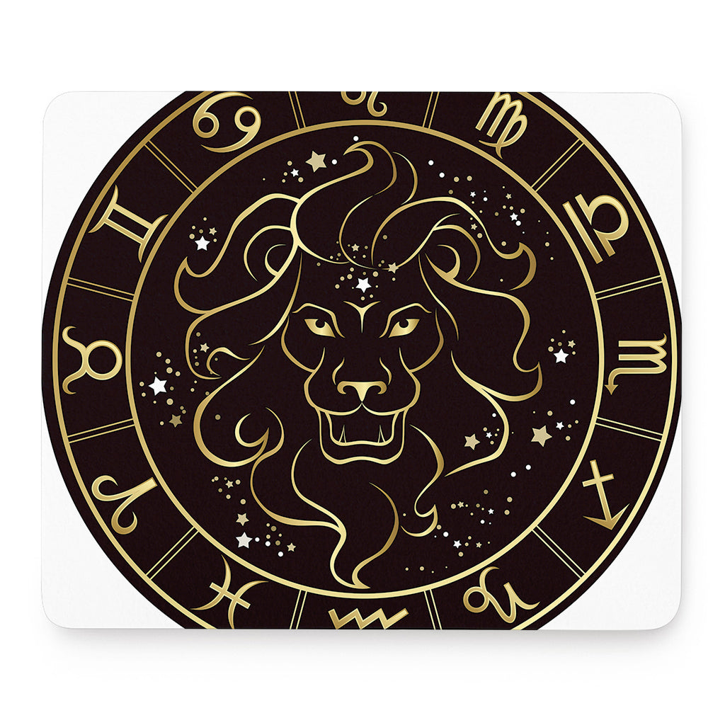 Gold And Black Leo Sign Print Mouse Pad