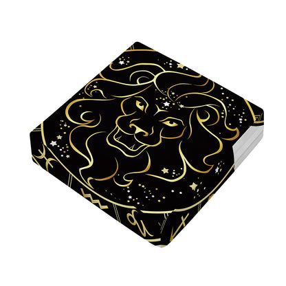 Gold And Black Leo Sign Print Outdoor Seat Cushion Cover