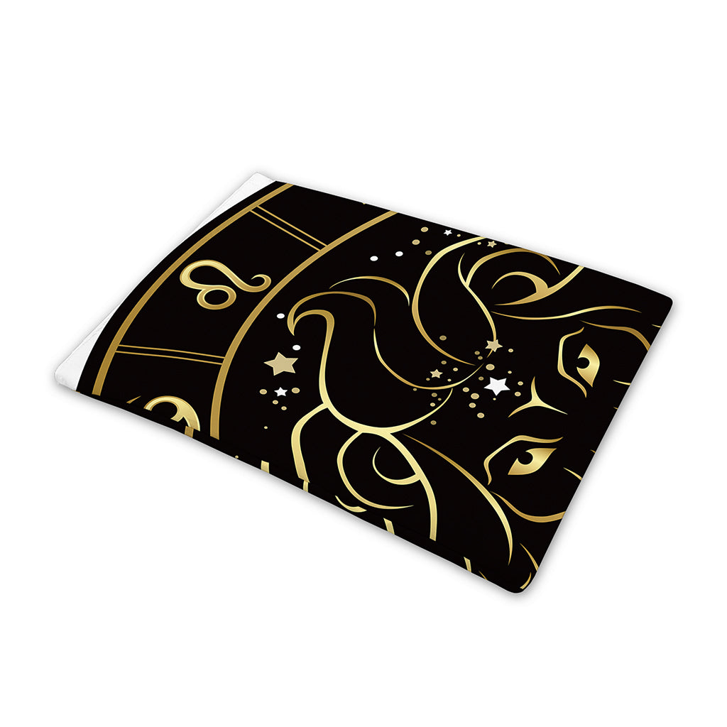 Gold And Black Leo Sign Print Pet Cooling Mat Cover