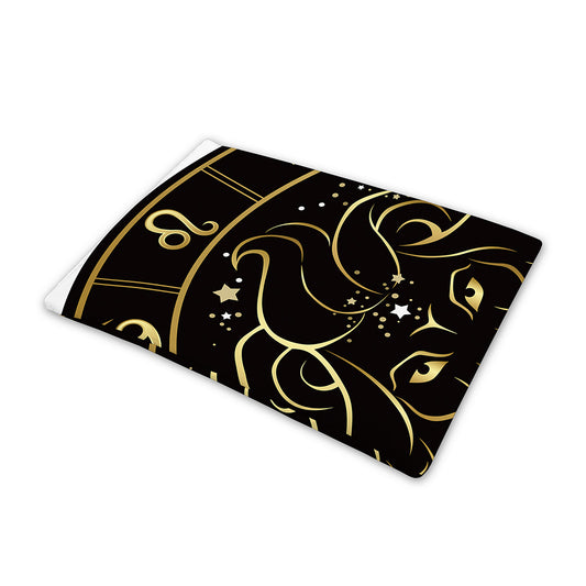 Gold And Black Leo Sign Print Pet Cooling Mat Cover