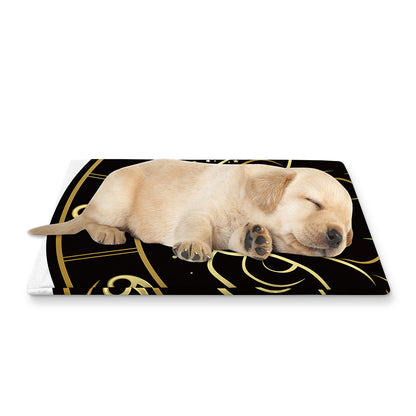 Gold And Black Leo Sign Print Pet Cooling Mat Cover