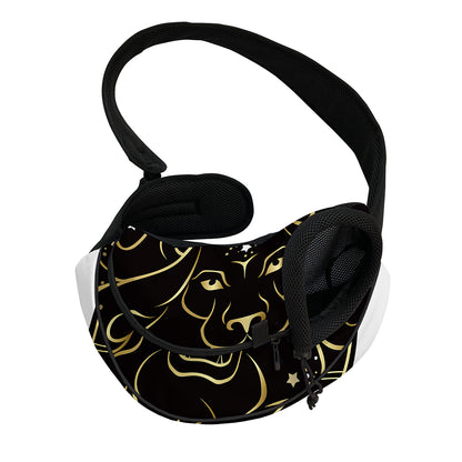 Gold And Black Leo Sign Print Pet Sling Carrier