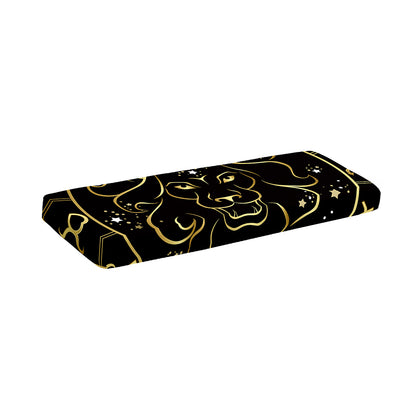 Gold And Black Leo Sign Print Piano Keyboard Cover