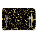 Gold And Black Leo Sign Print Placemat