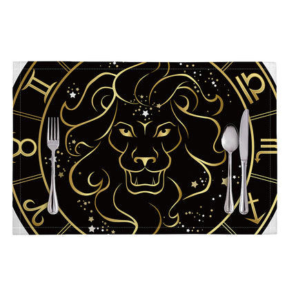 Gold And Black Leo Sign Print Placemat
