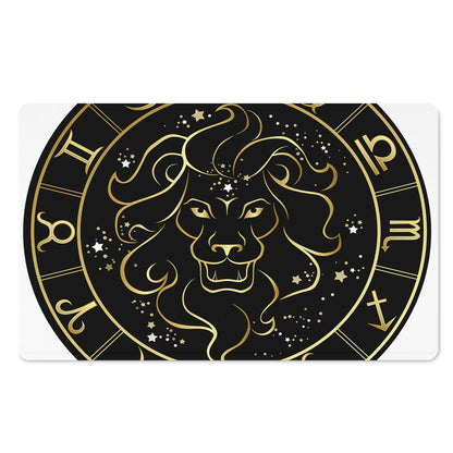 Gold And Black Leo Sign Print Polyester Doormat