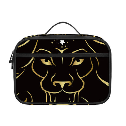 Gold And Black Leo Sign Print Portable Lunch Bag
