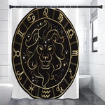 Gold And Black Leo Sign Print Premium Shower Curtain