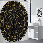 Gold And Black Leo Sign Print Premium Shower Curtain