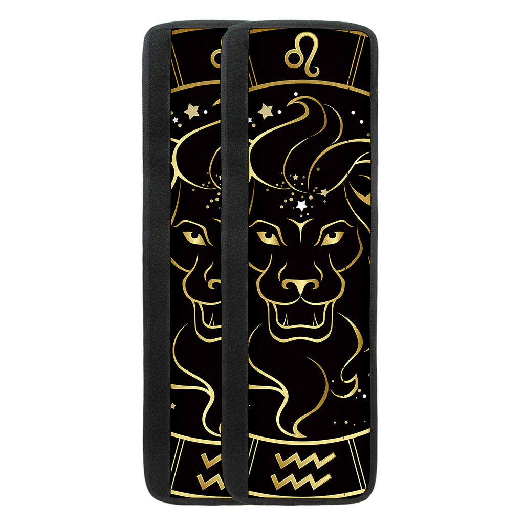Gold And Black Leo Sign Print Refrigerator Handle Covers