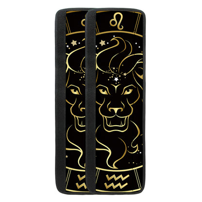 Gold And Black Leo Sign Print Refrigerator Handle Covers