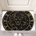 Gold And Black Leo Sign Print Rubber Doormat
