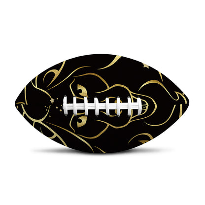 Gold And Black Leo Sign Print Rugby Ball
