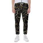 Gold And Black Leo Sign Print Scuba Joggers