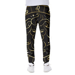 Gold And Black Leo Sign Print Scuba Joggers