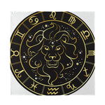 Gold And Black Leo Sign Print Silk Bandana