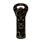 Gold And Black Leo Sign Print Single Neoprene Wine Tote