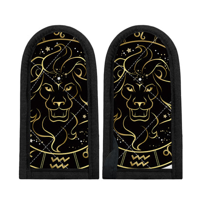 Gold And Black Leo Sign Print Skillet Handle Cover