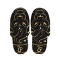 Gold And Black Leo Sign Print Slippers