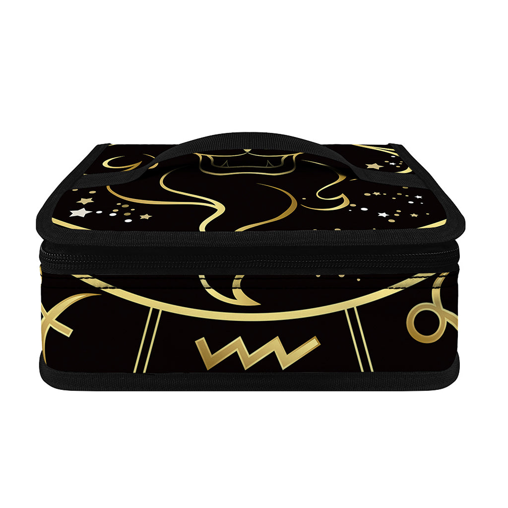 Gold And Black Leo Sign Print Small Lunch Bag
