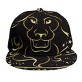 Gold And Black Leo Sign Print Snapback Cap