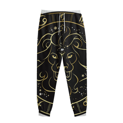 Gold And Black Leo Sign Print Sweatpants