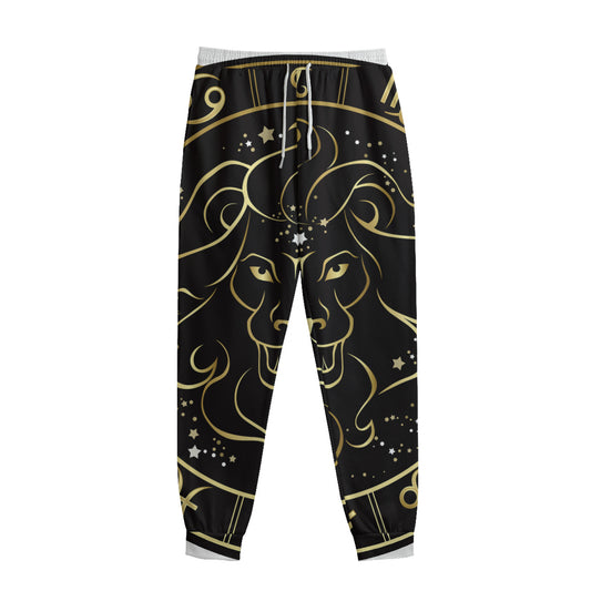 Gold And Black Leo Sign Print Sweatpants