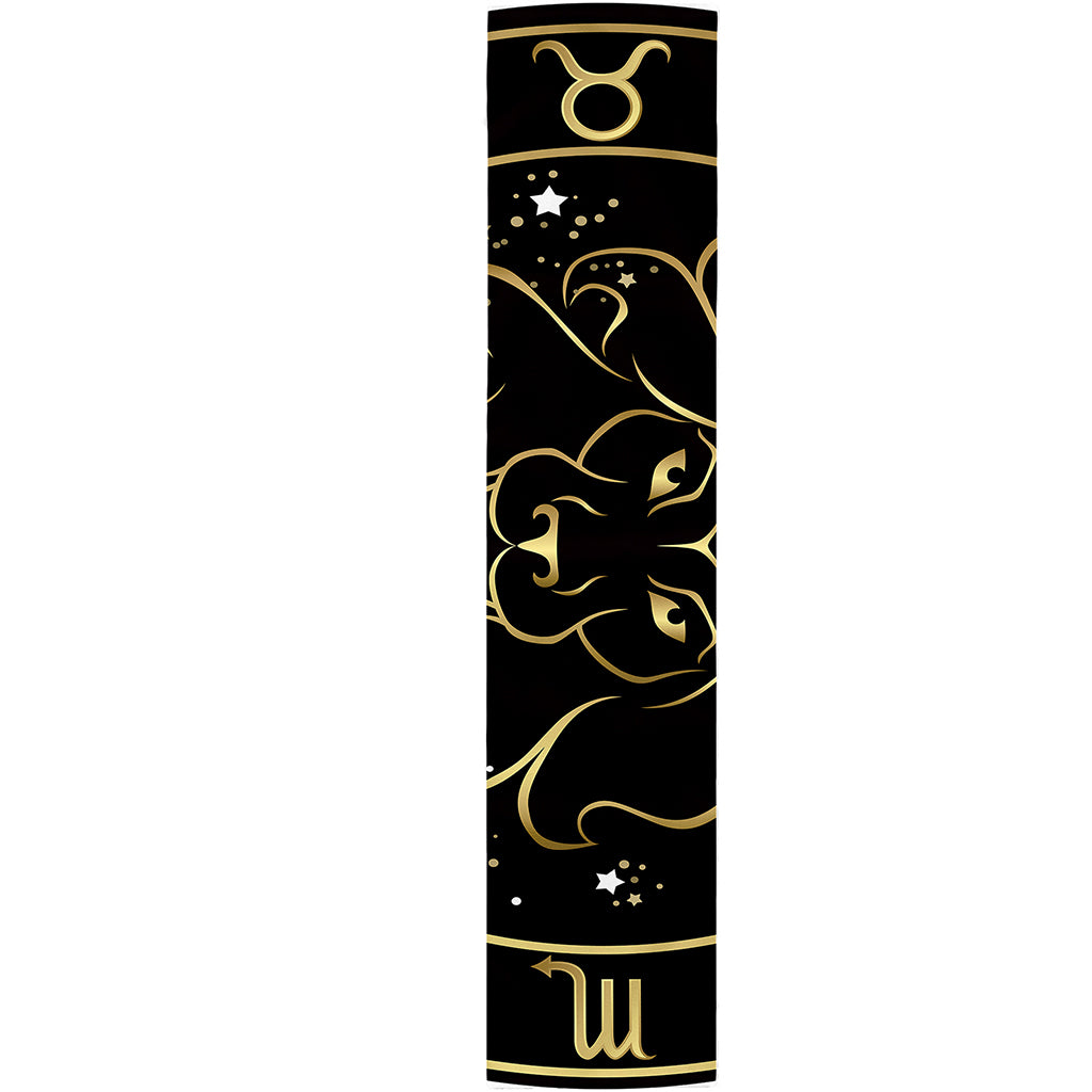 Gold And Black Leo Sign Print Table Runner