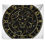 Gold And Black Leo Sign Print Tapestry