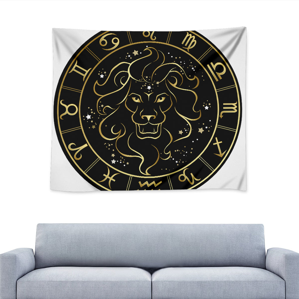 Gold And Black Leo Sign Print Tapestry
