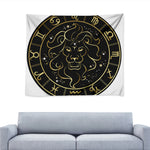 Gold And Black Leo Sign Print Tapestry